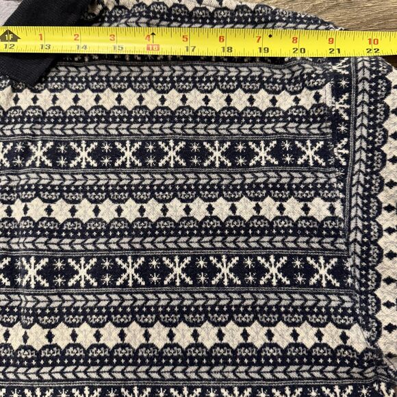 VTG Givenchy Sweater Blue Fair Isle Snowflake Polo Knit Long Sleeve Mens M/L - Picture 4 of 7